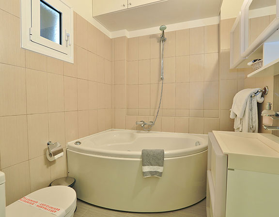 Salle de bain avec baignoire dans l'appartement